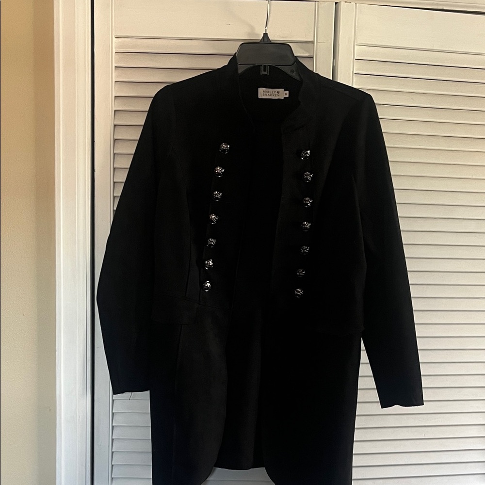 Molly Bracken Black suede type jacket with Silver Accents
